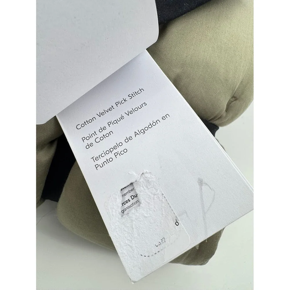 West Elm Cotton Velvet Pick Stitch Euro Sham Set Olive Green New